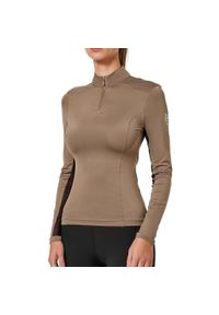 EQUESTRIAN STOCKHOLM - Damska koszulka do jazdy konnej Equestrian Stockholm Air Breeze. Kolor: beżowy, wielokolorowy, żółty. Długość rękawa: długi rękaw #1