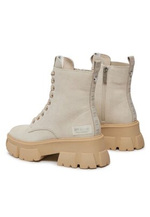 Steve Madden Trapery Tanker Bootie SM11001261 SM11001261-846 Beżowy. Kolor: beżowy. Materiał: zamsz, skóra