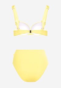 Born2be - Żółte Bikini z Ozdobnym Paskiem na Figach i Usztywnianym Biustonoszem Vamira. Kolor: żółty #4
