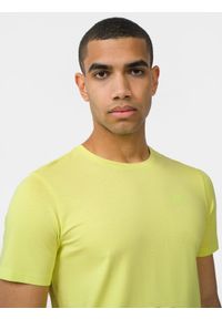 4f - T-shirt regular gładki męski. Kolor: zielony. Materiał: bawełna. Wzór: gładki