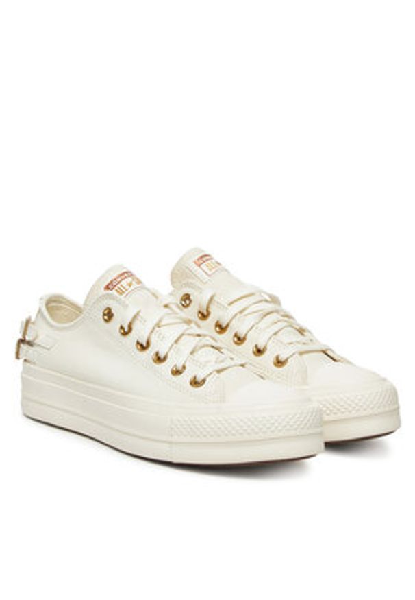 Converse Trampki Chuck Taylor All Star Lift Platform Buckle A11866C Biały. Kolor: biały. Materiał: materiał. Obcas: na platformie