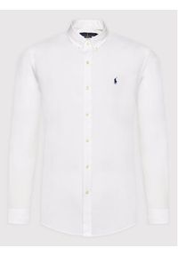 Polo Ralph Lauren Koszula 710832480002 Biały Slim Fit. Typ kołnierza: polo. Kolor: biały. Materiał: bawełna #5