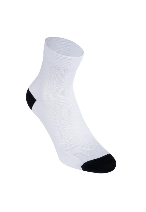 VAN RYSEL - Skarpetki rowerowe B'Twin 500. Kolor: czarny, wielokolorowy, biały. Materiał: poliamid, elastan. Wzór: ze splotem. Sport: kolarstwo