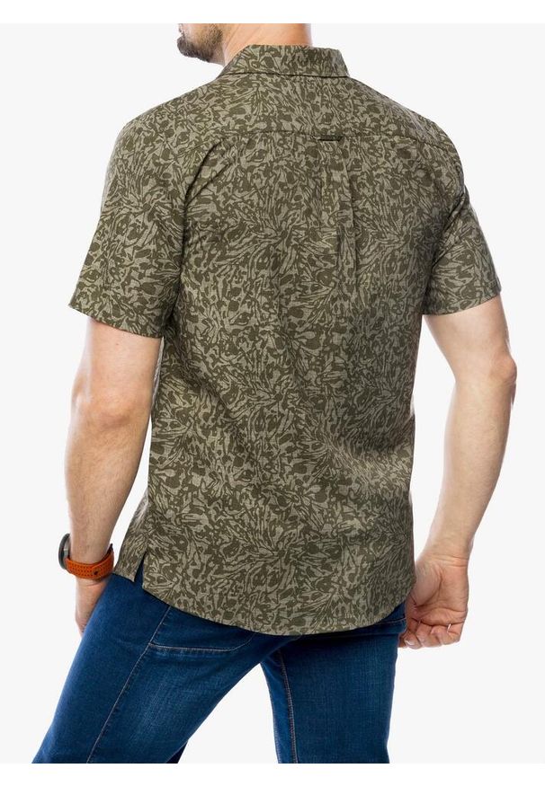 ROYAL ROBBINS - Koszula turystyczna męska Royal Robbins Amp Lite Printed S/S. Kolor: zielony