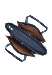 Wittchen - Torebka shopperka z otwartą kieszenią z przodu. Kolor: niebieski. Materiał: skórzane. Styl: elegancki, biznesowy. Rodzaj torebki: na ramię #7