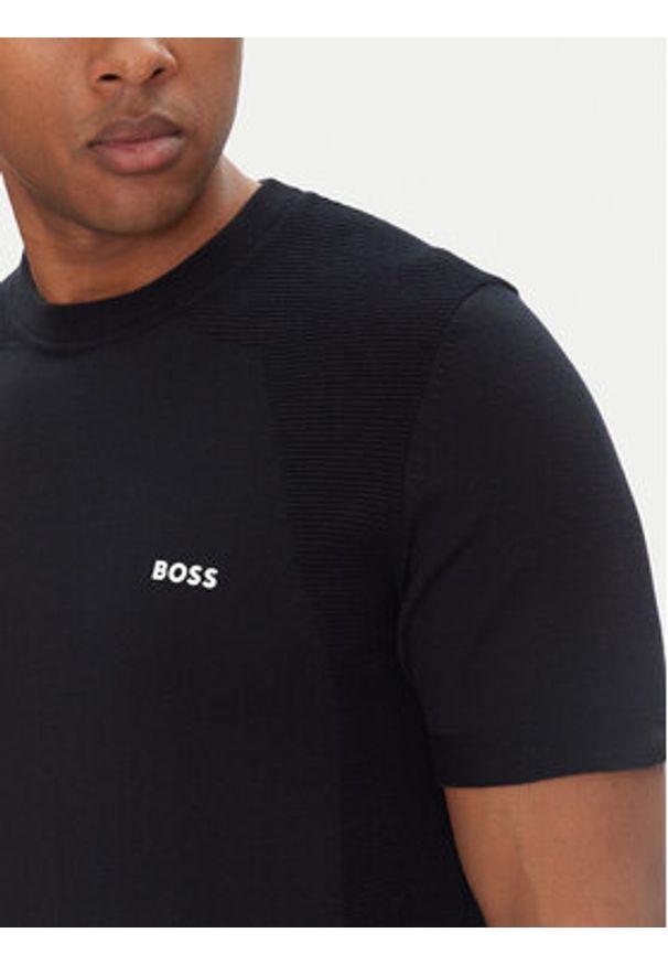 BOSS T-Shirt Momentum 50520683 Granatowy Regular Fit. Kolor: niebieski. Materiał: syntetyk, bawełna