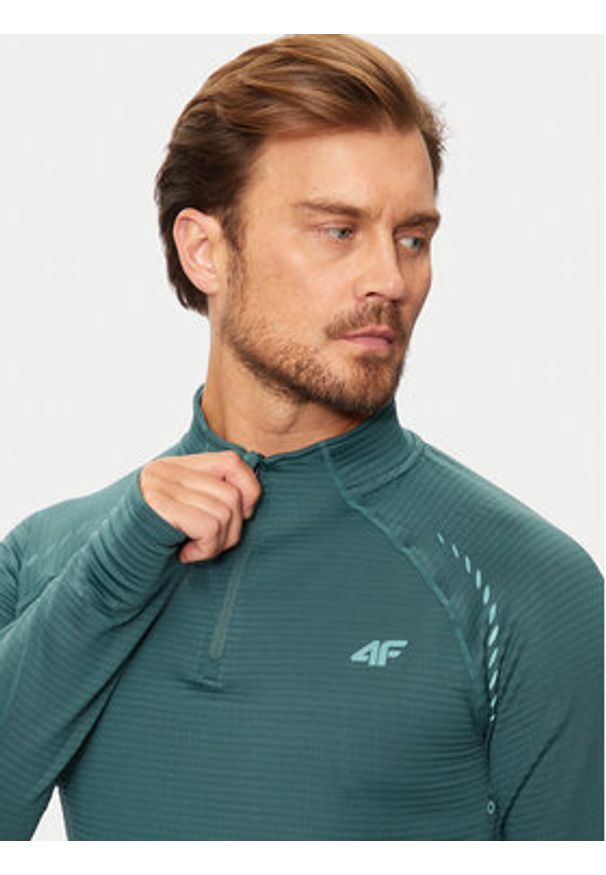 4f - 4F Bluza 4FWAW24TFSWM410 Zielony Slim Fit. Kolor: zielony. Materiał: syntetyk
