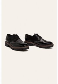 Marco Tozzi - Półbuty. Nosek buta: okrągły. Zapięcie: sznurówki. Kolor: czarny. Materiał: materiał, syntetyk, skóra ekologiczna, lakier, guma. Szerokość cholewki: normalna. Obcas: na obcasie. Wysokość obcasa: średni, niski #4