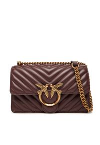 Pinko - PINKO Torebka Love One Mini Dc AI 25-26 PLTT 100074 A0GK Bordowy. Kolor: czerwony. Materiał: skórzane