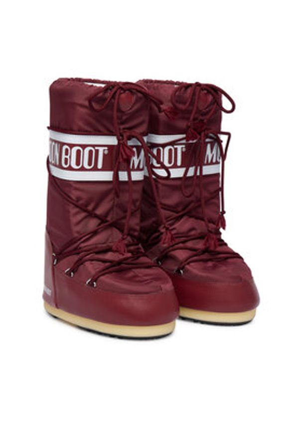 Moon Boot Śniegowce Mb Icon Nylon 80D1400440 D Bordowy. Kolor: czerwony. Materiał: skóra