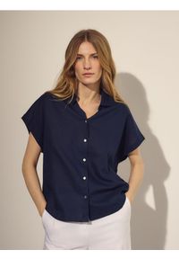 Reserved - Koszula z lnem - niebieski. Kolor: niebieski. Materiał: len