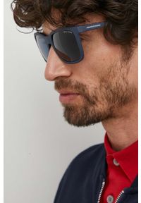 Armani Exchange Okulary przeciwsłoneczne 0AX4112S męskie. Kształt: prostokątne. Kolor: niebieski #6