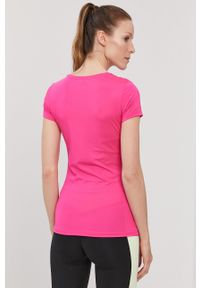 4f - 4F T-shirt damski kolor różowy. Okazja: na co dzień. Kolor: różowy. Materiał: włókno, dzianina. Wzór: nadruk. Styl: casual #4