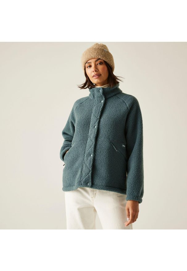 Regatta - Polar damski rozsuwany Emilica Borg. Kolor: zielony. Materiał: polar. Sport: turystyka piesza