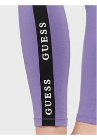 Guess Legginsy Aline V2YB14 KABR0 Fioletowy Slim Fit. Kolor: fioletowy. Materiał: bawełna