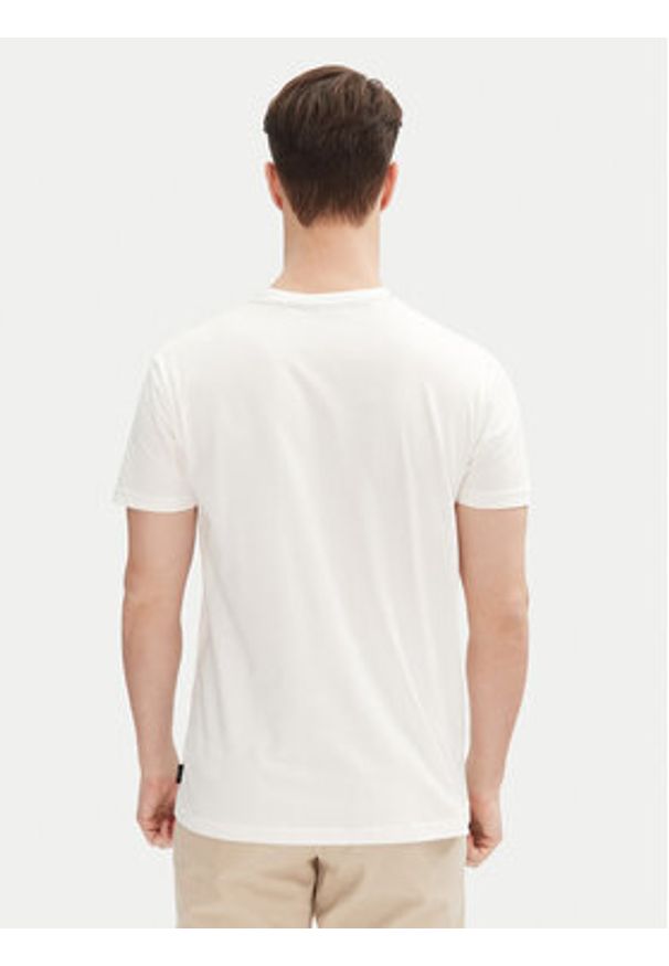 INDICODE T-Shirt Caron 41-051 Granatowy Regular Fit. Kolor: biały. Materiał: bawełna