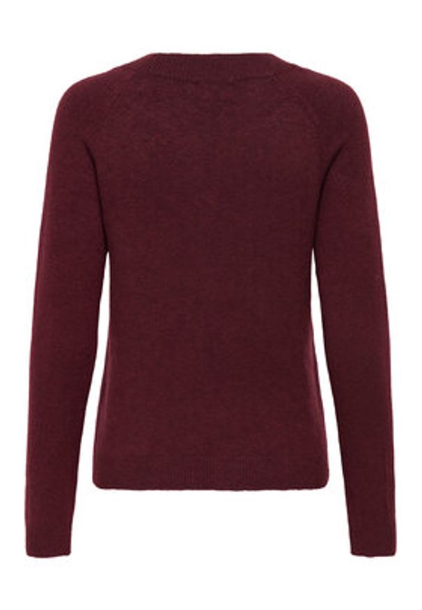only - ONLY Sweter Rica 15204279 Bordowy Regular Fit. Kolor: czerwony. Materiał: syntetyk