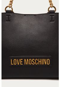 Love Moschino - Torebka. Kolor: czarny. Wzór: gładki. Materiał: skórzane. Rodzaj torebki: na ramię #6