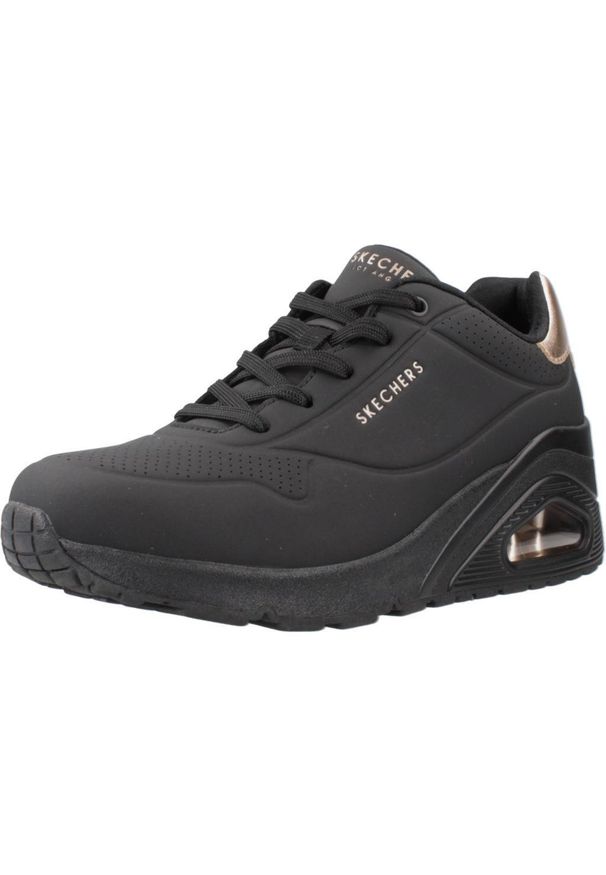 skechers - Sneakersy Skechers z komfortem Memory Foam czarne. Okazja: na co dzień, do pracy, na spotkanie biznesowe. Kolor: czarny. Materiał: skóra, syntetyk. Model: Skechers Sport. Sport: turystyka piesza