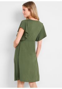 Sukienka ciążowa i do karmienia LENZING™ ECOVERO™ bonprix ciemny khaki. Kolekcja: moda ciążowa. Kolor: zielony. Materiał: materiał #4