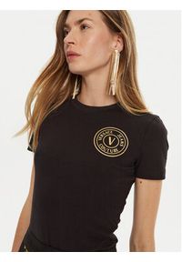 Versace Jeans Couture T-Shirt 77HAHT00 Czarny Regular Fit. Kolor: czarny. Materiał: bawełna