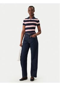 Tommy Jeans Polo DW0DW22327 Granatowy Slim Fit. Typ kołnierza: polo. Kolor: niebieski. Materiał: bawełna #4