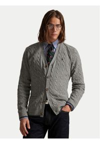 Polo Ralph Lauren Kardigan 710949808005 Szary Regular Fit. Typ kołnierza: polo. Kolor: szary. Materiał: wełna #1