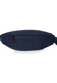 Męska Saszetka (Nerka) na Biodro - Pako Jeans - Granatowa. Kolor: niebieski. Materiał: poliester #2