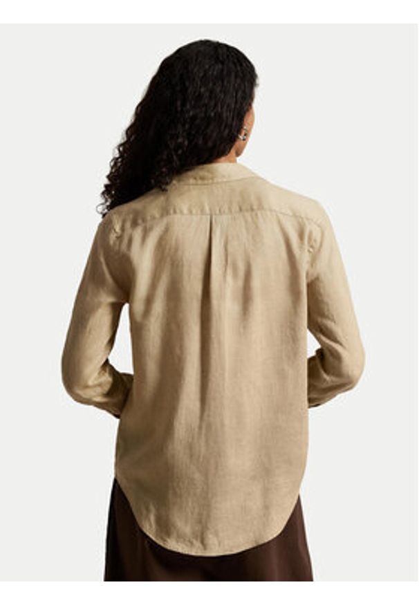 Polo Ralph Lauren Koszula 211970730506 Beżowy Regular Fit. Typ kołnierza: polo. Kolor: beżowy. Materiał: len