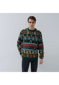House - Świąteczny sweter we wzory - Wielobarwny. Styl: wizytowy #1