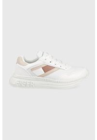 TOMMY HILFIGER - Tommy Hilfiger sneakersy dziecięce kolor biały. Zapięcie: sznurówki. Kolor: biały. Materiał: guma. Obcas: na platformie