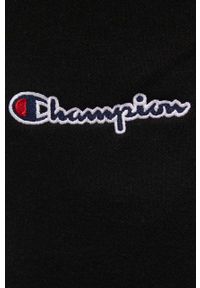 Champion spodnie męskie kolor czarny z aplikacją. Kolor: czarny. Materiał: dzianina, włókno. Wzór: aplikacja