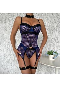 Intica - Biustonosz push-up z siateczki na specjalne okazje Kori. Stan: podwyższony. Kolor: niebieski. Materiał: materiał #4