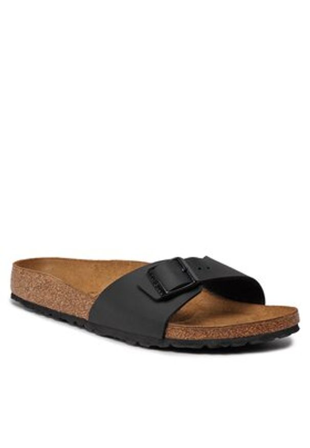 Birkenstock Klapki Madrid 0040793 Czarny. Kolor: czarny. Materiał: skóra