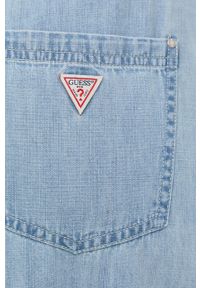 Guess spódnica jeansowa maxi rozkloszowana. Kolor: niebieski. Materiał: jeans #3
