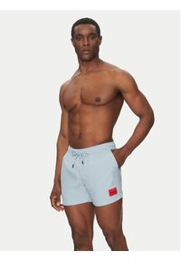 Hugo - HUGO Szorty kąpielowe Dominica 50493450 Błękitny Regular Fit. Kolor: niebieski. Materiał: syntetyk