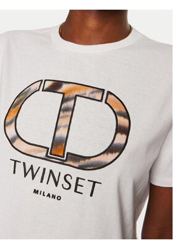 TwinSet - TWINSET T-Shirt 242TP2523 Biały Regular Fit. Kolor: biały. Materiał: bawełna