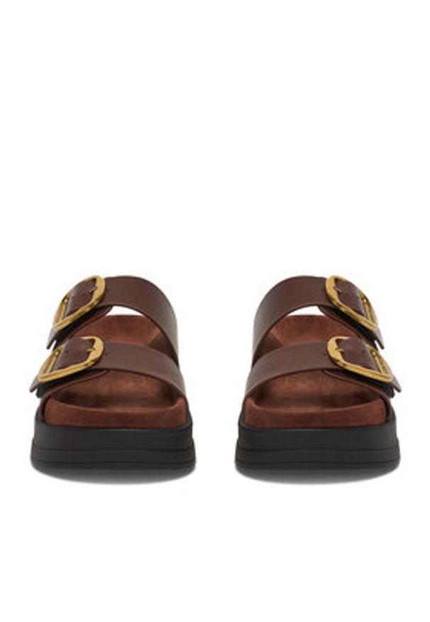 Guess Jeans Klapki CWBEO-HY62273-6 Brązowy. Kolor: brązowy. Materiał: skóra