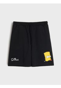 Sinsay - Szorty dresowe The Simpsons - czarny. Kolor: czarny. Materiał: dresówka #1