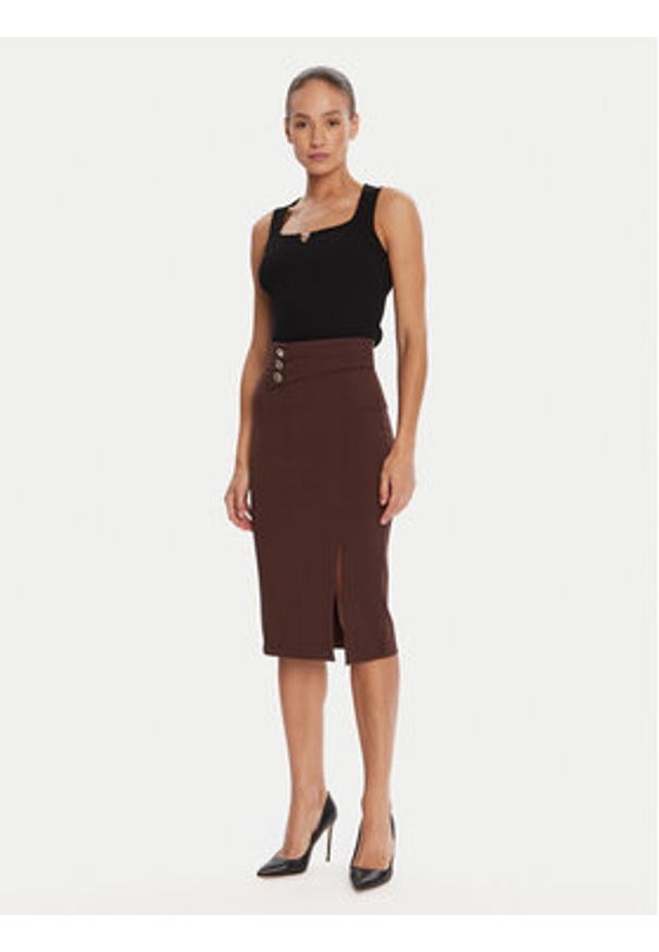 Rinascimento Spódnica ołówkowa CFC0126167003 Brązowy Slim Fit. Kolor: brązowy. Materiał: syntetyk