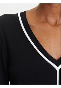 Karl Lagerfeld - KARL LAGERFELD Sweter A3W18023 Czarny Regular Fit. Typ kołnierza: dekolt w karo. Kolor: czarny. Materiał: syntetyk #2