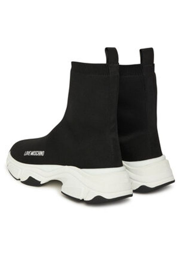 Love Moschino - LOVE MOSCHINO Sneakersy JA15386G0NIY8000 Czarny. Kolor: czarny. Materiał: materiał