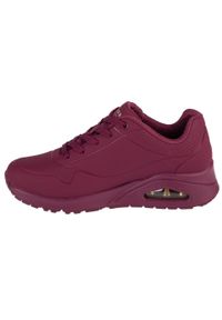 skechers - Buty do chodzenia damskie Skechers Uno Stand On Air Plum. Zapięcie: sznurówki. Kolor: czerwony. Materiał: syntetyk, materiał. Szerokość cholewki: normalna. Sport: turystyka piesza