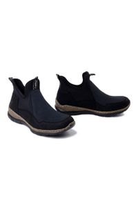 Rieker - RIEKER N3275-00 black, półbuty damskie. Kolor: czarny