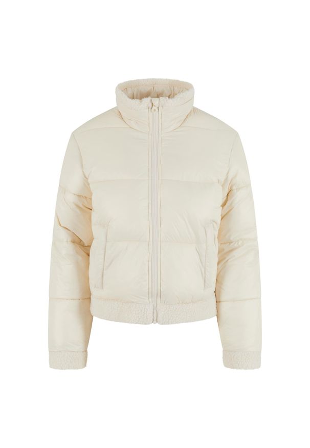 Kurtka puchowa z recyklingu damska Urban Classics Sherpa. Kolor: biały. Materiał: puch