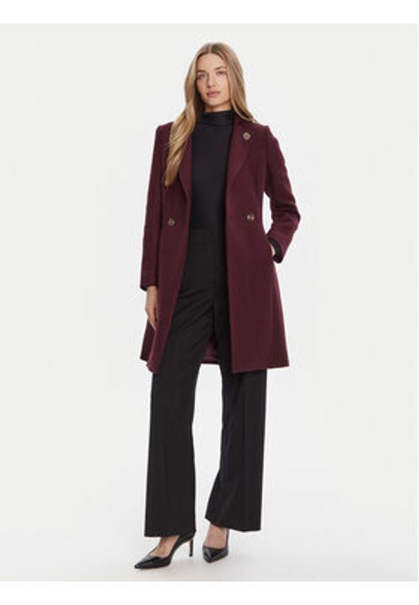 Rinascimento Płaszcz wełniany CFC0126218003 Bordowy Regular Fit. Kolor: czerwony. Materiał: syntetyk