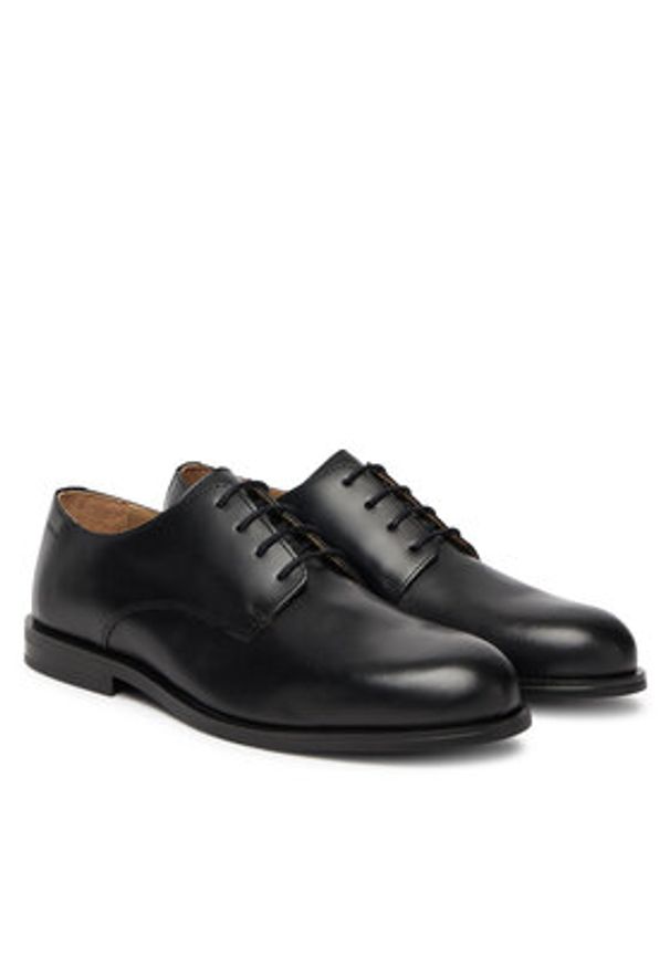 Calvin Klein Półbuty Ess Rubber Derby Lth HM0HM02056 Czarny. Kolor: czarny. Materiał: skóra