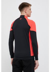 4f - 4F bluza treningowa kolor czerwony wzorzysta. Kolor: czerwony. Materiał: materiał. Długość rękawa: raglanowy rękaw #5