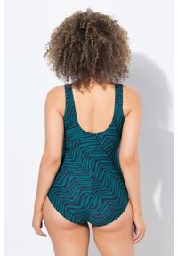 ULLA POPKEN - Damski Strój kąpielowy kolce ozdobny pierścień miękkie miseczki z recyklingu. Kolekcja: plus size. Kolor: czarny. Materiał: elastan, poliamid, materiał