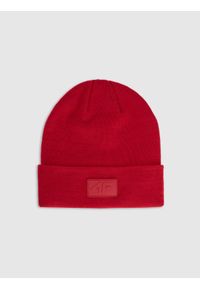 4f - 4F Czapka beanie uniseks - czerwona Uniwersalny. Kolor: czerwony. Materiał: syntetyk, materiał. Sezon: zima. Styl: klasyczny, sportowy, casual